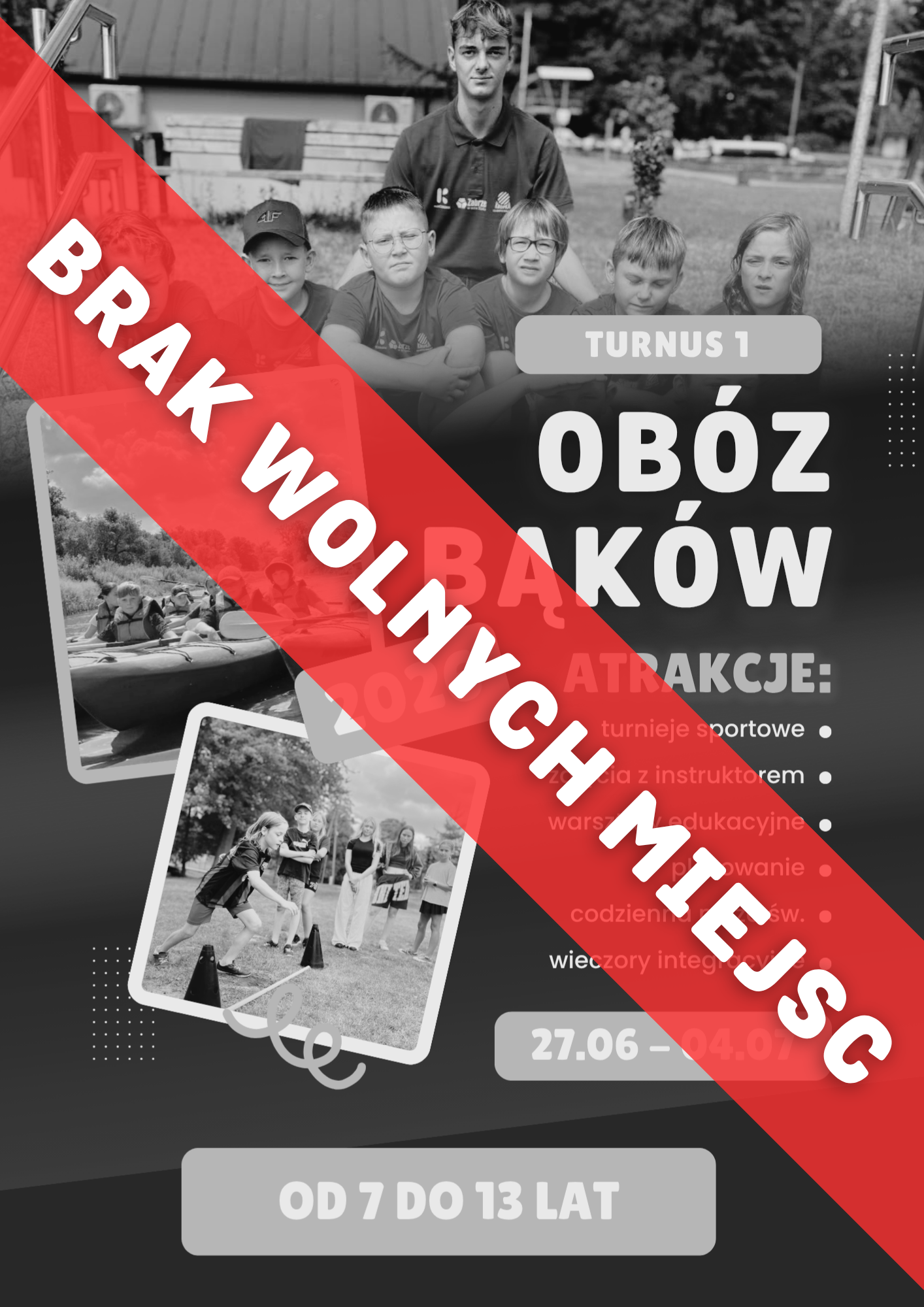 plakat turnus 1 brak miejsc